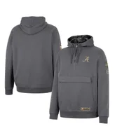 Men's Colosseum Charcoal Alabama Crimson Tide Oht Military-Inspired Appreciation Quarter-Zip Hoodie