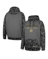 Men's Colosseum Charcoal Notre Dame Fighting Irish Oht Military-Inspired Appreciation Camo Stack Raglan Pullover Hoodie