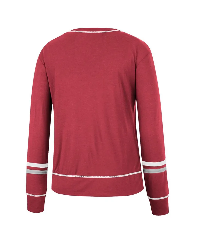Women's Colosseum Crimson Oklahoma Sooners Heathrow Super Soft Long Sleeve T-shirt