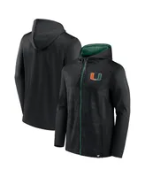 Men's Fanatics Black Miami Hurricanes Ball Carrier Full-Zip Hoodie