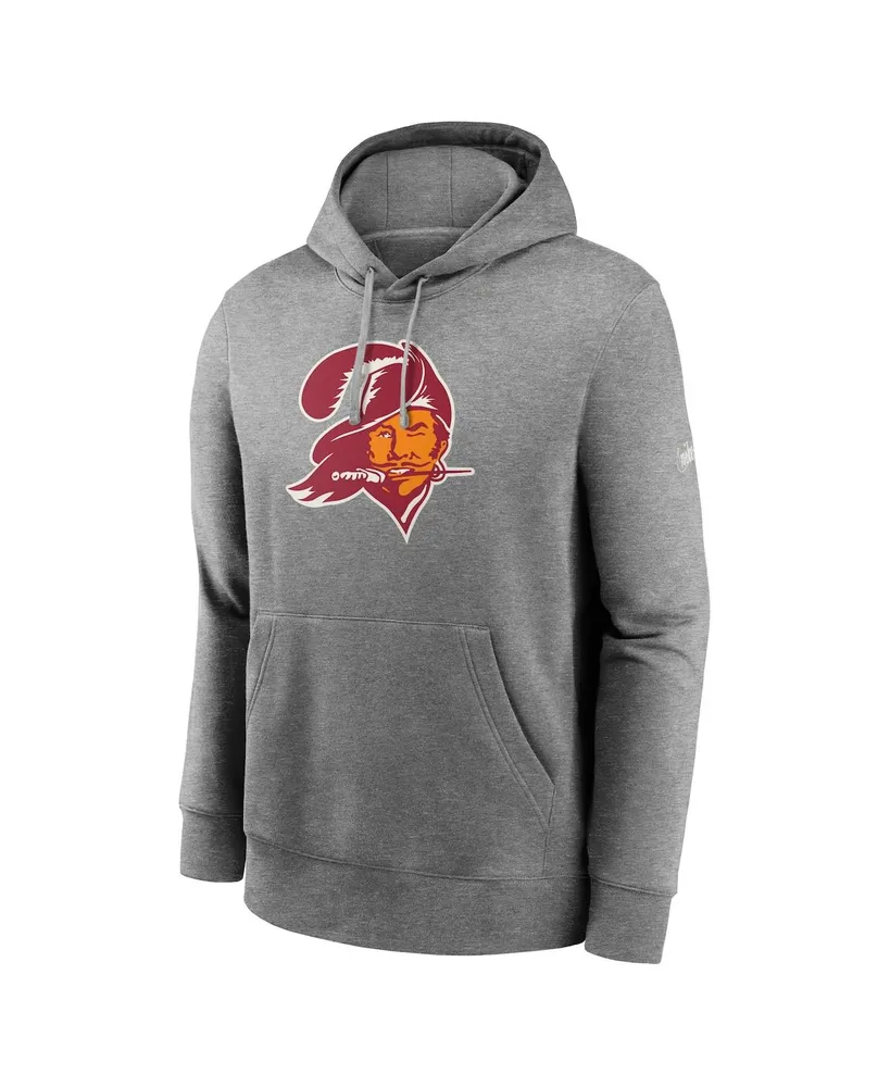 Men's Nike Heathered Gray Tampa Bay Buccaneers Rewind Club Fleece Pullover Hoodie