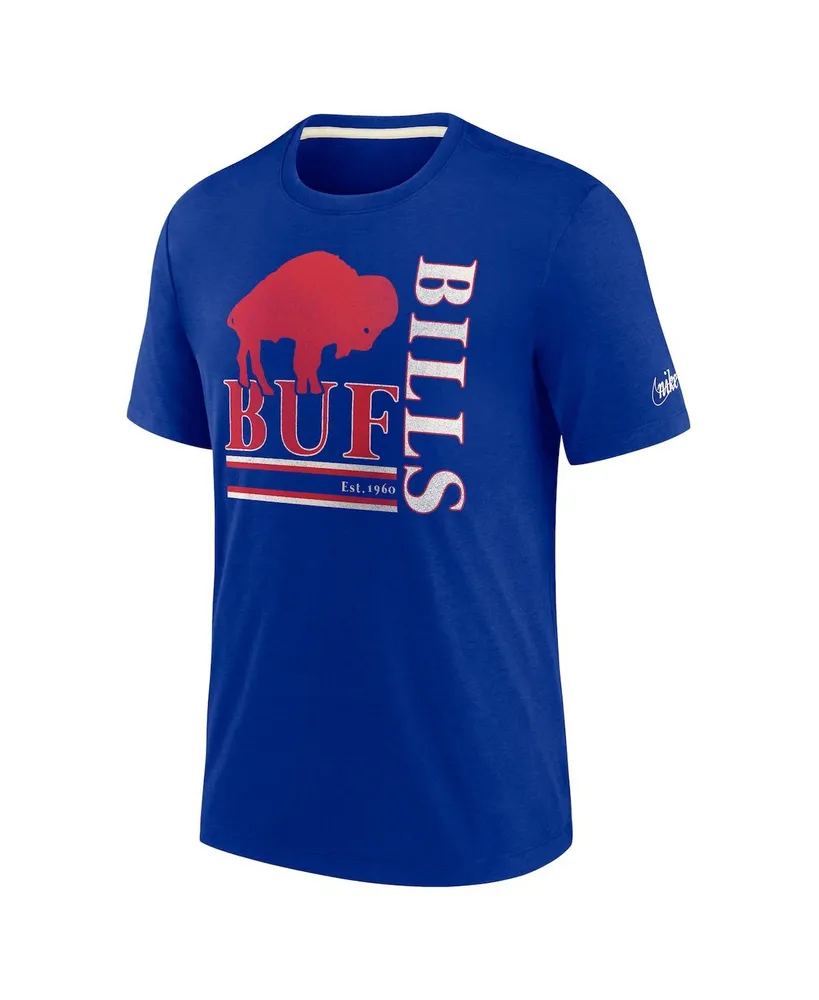 Men's Nike Royal Buffalo Bills Wordmark Logo Tri-Blend T-shirt