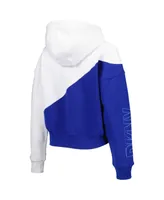 Women's Dkny Sport White and Royal Los Angeles Rams Bobbi Color Blocked Pullover Hoodie