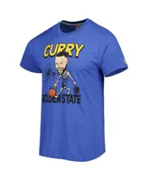 Men's Homage Stephen Curry Royal Golden State Warriors Player Caricature Tri-Blend T-shirt