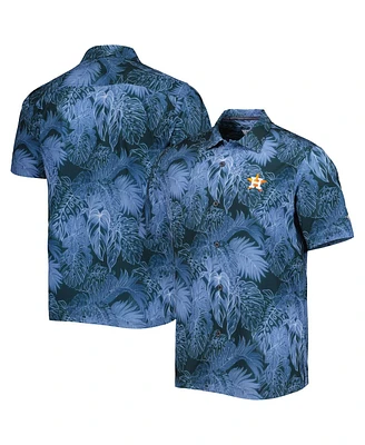 Men's Tommy Bahama Blue Houston Astros Coast Luminescent Fronds IslandZone Button-Up Camp Shirt