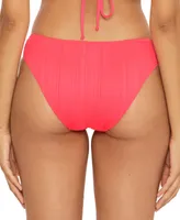 Becca Women's Moon Ridge Ribbed Hipster Bikini Bottoms