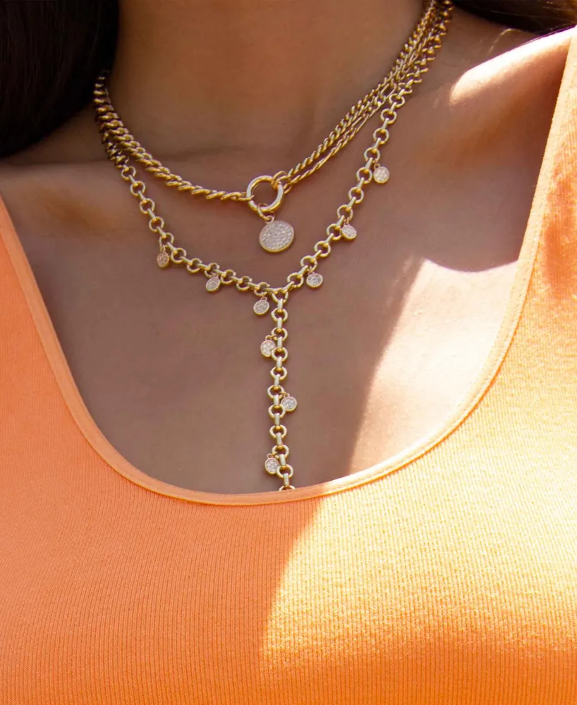 Ettika Crystal Disc and Chain Necklace