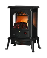 23" Electric Infrared Stove Fireplace Heater Timer 1000W/1500W, Black