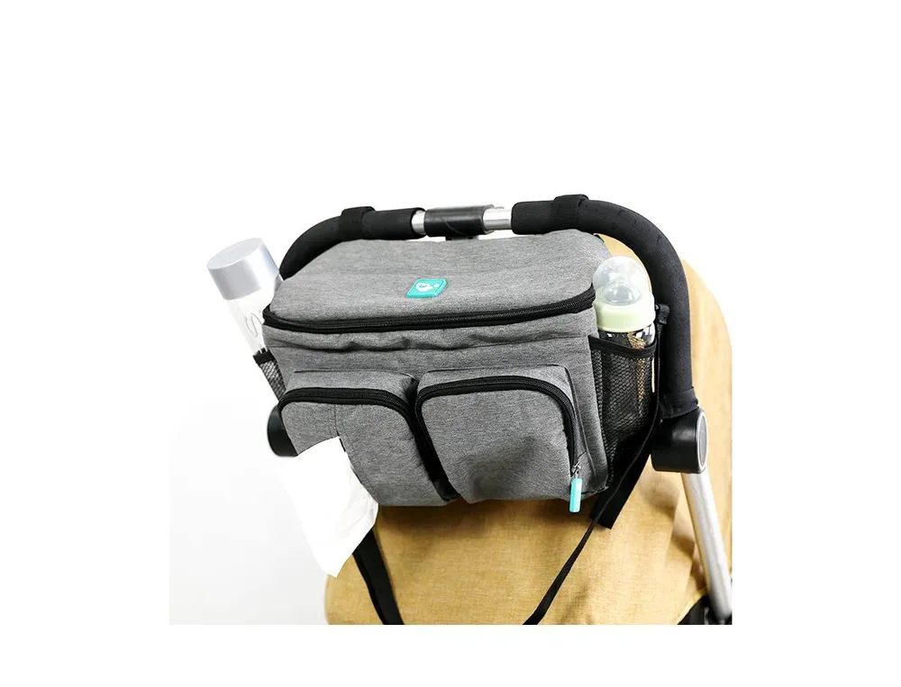 Multi-Compartment Stroller Bag with Adjustable Buckle Straps, Compact & Lightweight Bag for Diapers, Bottles, and Baby Accessories