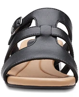 Clarks Women's Desirae Palm Triple-Strap Open-Back Sandals