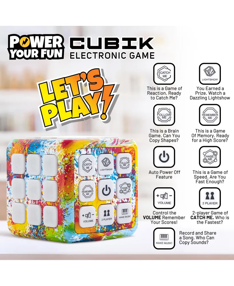 Power Your Fun Cubik Led Flashing Cube Memory Game