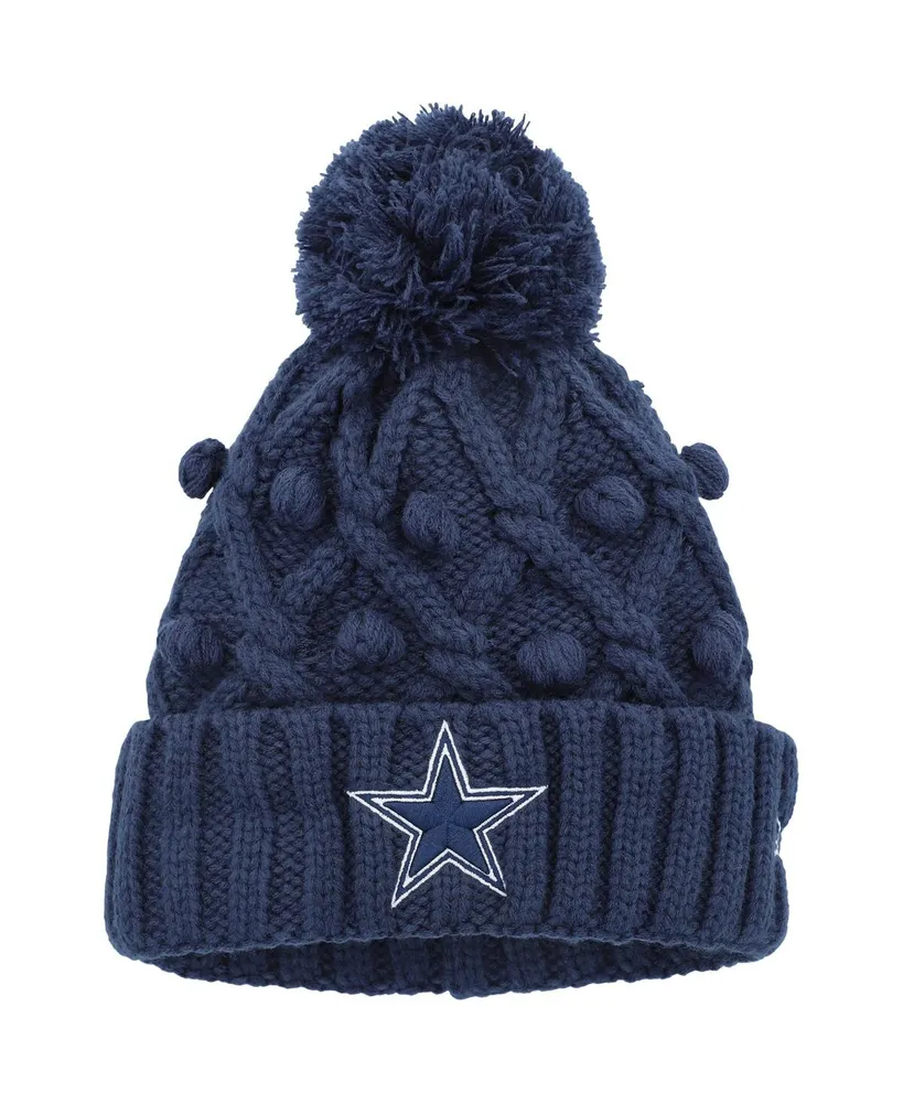 Big Girls New Era Navy Dallas Cowboys Toasty Cuffed Knit Hat with Pom