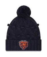 Women's New Era Navy Chicago Bears Toasty Cuffed Knit Hat with Pom