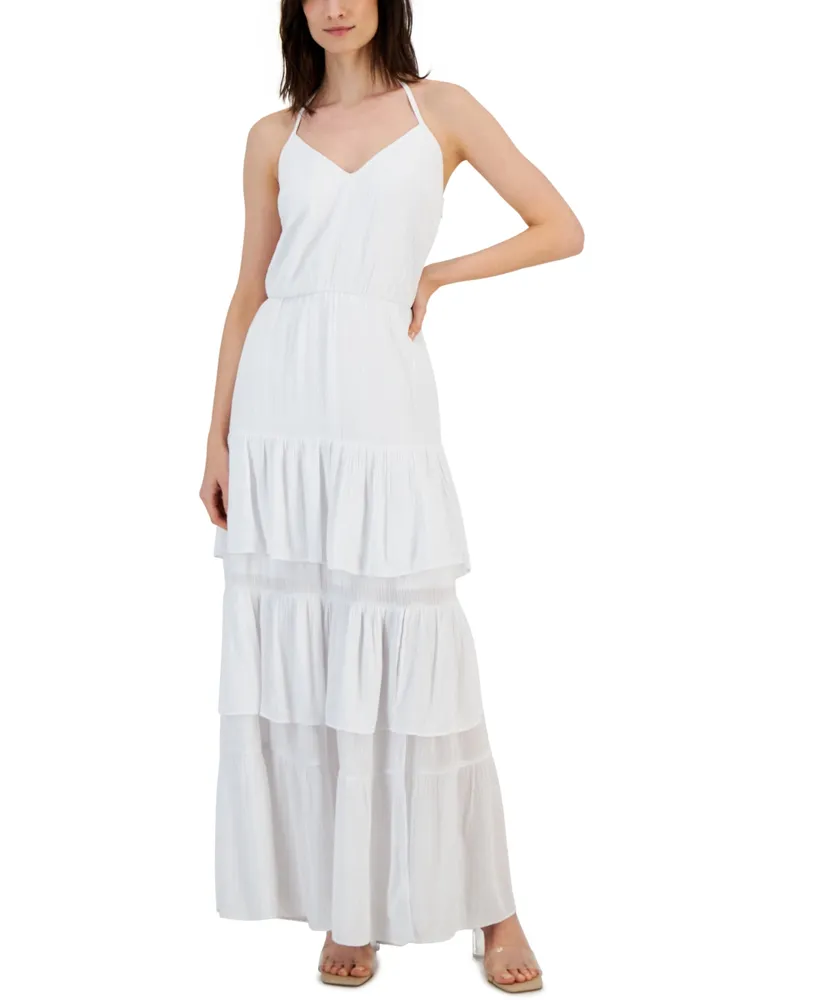 macys white maxi dress