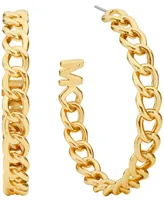 Michael Kors 14K Gold-Plated Curb Chain Hoop Earrings