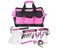 Allspace 43 Piece Essential Tool Set with Pink Bag and Hand Tools