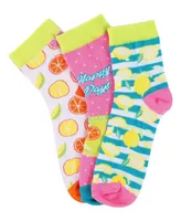 MeMoi Girls 3 Pairs Lemon Squeezy Mid Cut Socks