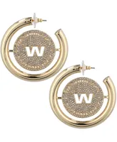 Women's Gold-Tone Washington Football Team Hoop Earrings