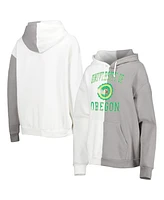 Women's Gameday Couture Gray, White Oregon Ducks Split Pullover Hoodie