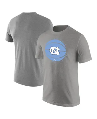 Men's Jordan Heather Gray North Carolina Tar Heels Basketball Logo T-shirt