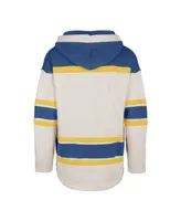 Men's '47 Brand Oatmeal St. Louis Blues Rockaway Lace-Up Pullover Hoodie