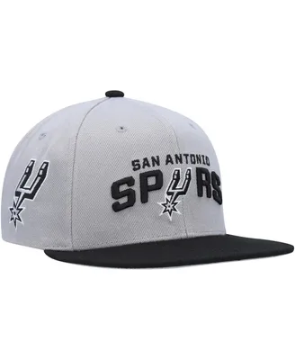 Men's Mitchell & Ness Gray, Black San Antonio Spurs Side Core 2.0 Snapback Hat