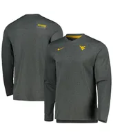 Men's Nike Heather Charcoal West Virginia Mountaineers 2022 Coach Performance Long Sleeve V-Neck T-shirt