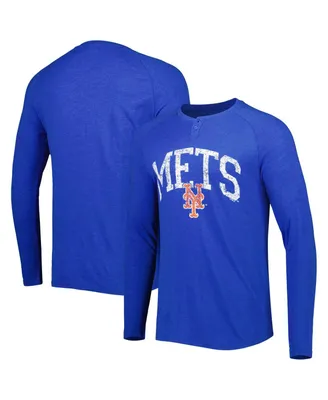 Men's Concepts Sport Royal New York Mets Inertia Raglan Long Sleeve Henley T-shirt