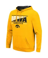 Men's Colosseum Gold Iowa Hawkeyes Slash Stack 2.0 Pullover Hoodie