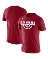 Men's Jordan Crimson Oklahoma Sooners Basketball Drop Legend Performance T-shirt