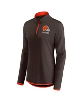 Women's Fanatics Brown Cleveland Browns Worth the Drive Quarter-Zip Top