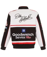 Men's Jh Design White, Black Dale Earnhardt Goodwrench Twill Uniform Full-Snap Jacket