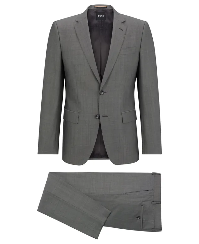 Slim-fit suit in checked stretch wool