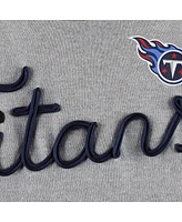 Women's Touch Heathered Gray, Navy Tennessee Titans Outfield Deep V-Back Pullover Sweatshirt