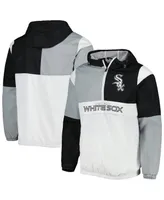 Men's G-iii Sports by Carl Banks Black, Silver Chicago White Sox Fair Catch Half-Zip Hoodie