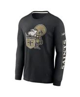 Men's Nike Black New Orleans Saints Fashion Tri-Blend Long Sleeve T-shirt