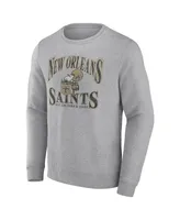 Men's Fanatics Heathered Charcoal New Orleans Saints Playability Pullover Sweatshirt