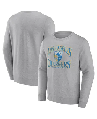 Men's Fanatics Heather Charcoal Los Angeles Chargers Playability Pullover Sweatshirt