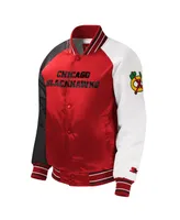 Big Boys Starter Red Chicago Blackhawks Raglan Full-Snap Varsity Jacket