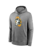 Men's Nike Heathered Gray Green Bay Packers Rewind Club Fleece Pullover Hoodie