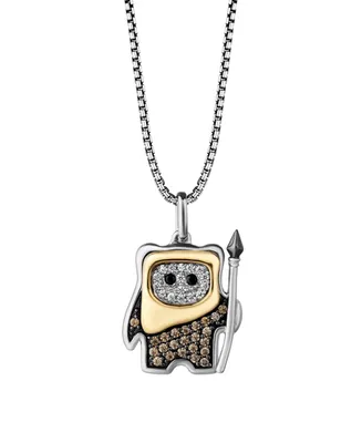 Star Wars Ewoka Champagne and Diamond Pendant Necklace (1/5 ct. t.w.) in Sterling Silver and 10K Yellow Gold