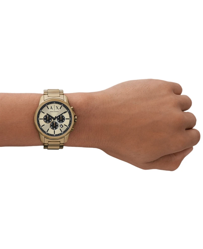 A|X Armani Exchange Men's Chronograph Brown Stainless Steel Bracelet Watch, 44mm