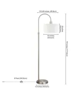 Veronica 70" Tall Arc Floor Lamp with Fabric Shade