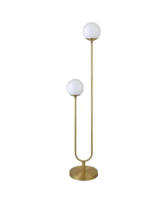 Dufrene 2-Light Floor Lamp with Glass Shades