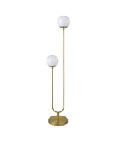 Dufrene 2-Light Floor Lamp with Glass Shades