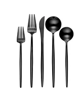 Hampton Forge Skandia Zephyr Black 45 Piece Flatware Set, Service For 8