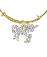 Zomi Gems Shiny Unicorn Gold Bangle Bracelet for Girls