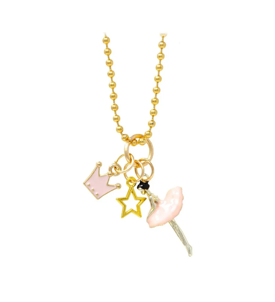 Ballerina Gold Necklace for Girls