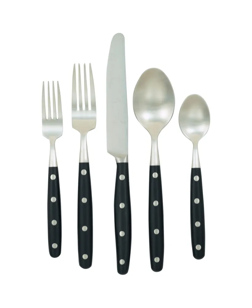 Ginkgo Lyon Ebony Flatware 20 Piece Set, Service for 4