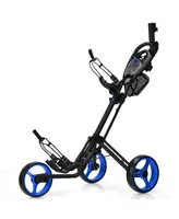 Costway Folding 3 Wheels Golf Push Cart W/Brake Scoreboard Adjustable Handle